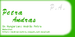 petra andras business card